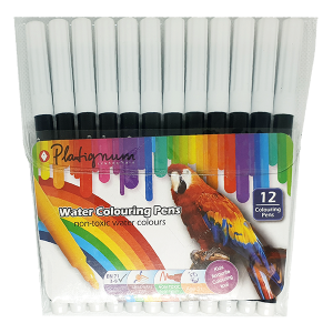 Platignum Water Colouring Pen - Black 12 Pack
