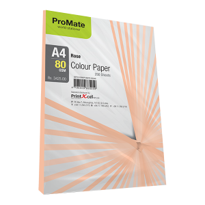 ProMate Colour Paper Rose 80GSM 250 Sheets Pack