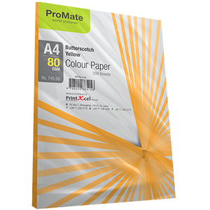 ProMate Colour Paper Butterscotch Yellow A4 80GSM 250 Sheets Pack