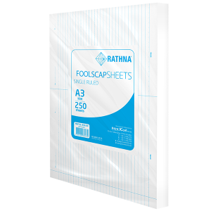 Rathna A3 Foolscap Single Ruled - 250 Sheets Pack