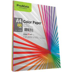 ProMate Colour Paper A4-80 GSM 250 Assorted Sheets Pack