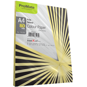 ProMate Colour Paper Pale Yellow 80 Gsm 250 Sheets Pack