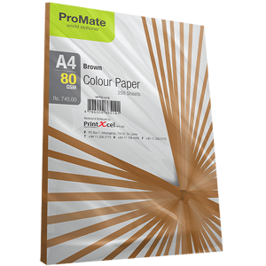 ProMate Colour Paper Brown 80 Gsm 250 Sheets Pack