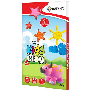 Kidz Clay Strips 60g - 9 Colours Pack